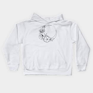 Moon & Flower Design Kids Hoodie